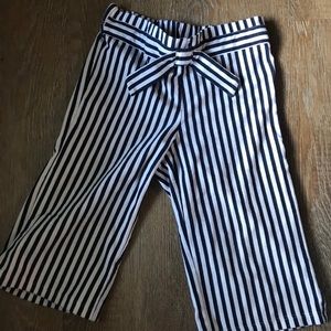 Toddler Girl Navy and White Striped culottes
